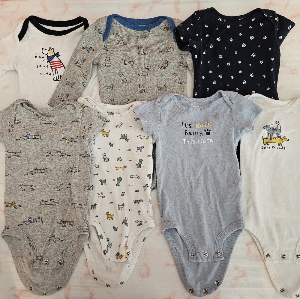 Dog themed baby onesies